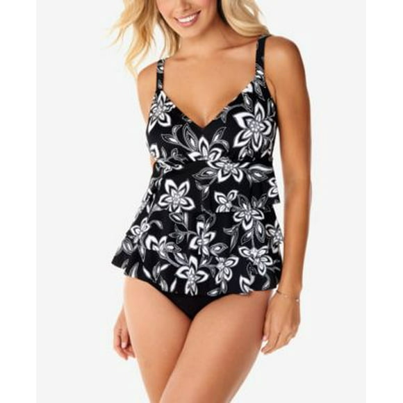 Swim Solutions Maillot de Bain une Pièce Imprimé en Fauxkini, Créé pour Macy's - Magnolia
