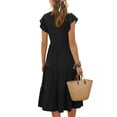 thumbnail image 5 of UVN Summer Dresses for Women Ruffle Sleeve V Neck Midi Dress Casual Beach Sundress with Pockets, 5 of 9