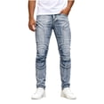 thumbnail image 2 of Frnrwgo Men's Motorcycle Denim Jeans Slim Fit Stretch Breathable Tear Resistant Fashion Zipper Button Pockets Casual Outdoor Pants, 2 of 5