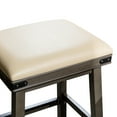 thumbnail image 2 of 24" Counter Stool With Weathered Gray Finish And French Leather Seat - , Comfortable, Stylish For Kitchen & Bar In A Look Enhances Your Appeal, 2 of 4