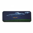 thumbnail image 1 of Whale Computer Mouse Pad, Surreal Art Hot Air Balloon Aeroplane in Sky Clouds Animal Fish Nautical, Rectangle Non-Slip Rubber Mousepad Large, 31" x 12" Gaming Size, Navy Blue Fern Green, by Ambesonne, 1 of 2