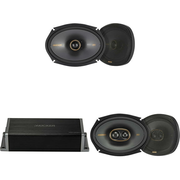 Kicker 47KEY2004 4-Channel DSP Smart Amp w/ 51KSC 6x9" 3 & 6x9" 3-way Audio Upgrade Bundle