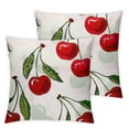 thumbnail image 2 of Acheng Cherry Print Juicy Red Cherries on White-Pillow Case,&nbsp;Suitable for All Season Pillow Case for Room Bedroom Sofa Chair,2 Pcs White, 2 of 6