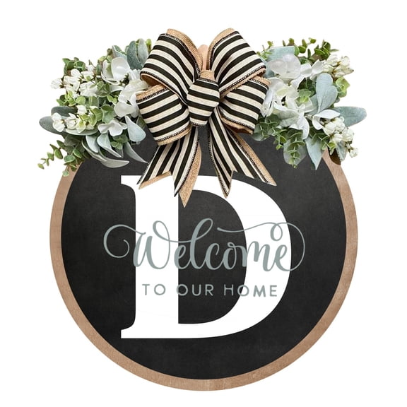 Funny Welcome Sign Front Door Rustic Round Outdoor Indoor Spring Wreath Farmhouse Porch Wreath Wood Decoration Sign Housewarming Summer Fall Home Wall Decor Door Hanging Decoration