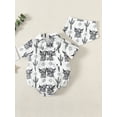 thumbnail image 2 of KelaJuan Baby Boy Romper, Western Style Short Sleeve Turn-down Collar Button-down Daily Bodysuit, 2 of 8
