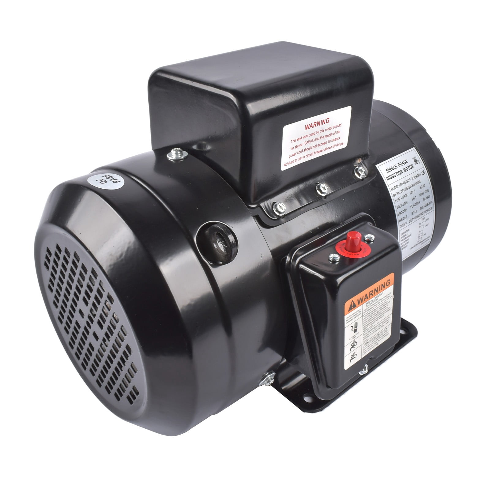 5 HP Single Phase Industrial Air Compressor Electric Motor 184T Frame 1725 RPM