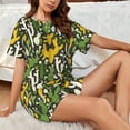 thumbnail image 4 of Logiee Cactus 4 Print Womens Pajamas Set,Short-Sleeve Pajama 2 Piece Sleepwear with Pockets-Small, 4 of 6
