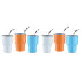 thumbnail image 1 of Lot de 6 Mini Verres à Shot avec Paille et Couvercle, Mini Gobelets, Verres à Shot à Double Paroi, 2Oz(C), 1 of 7