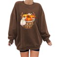 thumbnail image 1 of Chandails à Capuchon de Mode pour Femmes 2023 Mode Imprimée Blouse Ample à Manches Longues Col Rond Chandail Décontracté Hauts Chandail en Molleton 50 % de Rabais Liquidation Costumes Halloween/noël, 1 of 4