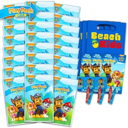 Paw Patrol Mini Party Favors Set for Kids - Bundle with 24 Mini Paw Patrol Grab n Go Play Packs with Coloring Pages, Stickers and More (Paw Patrol Birthday Party Supplies)