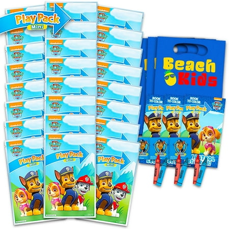 Nick Shop Paw Patrol Mini Party Favors Set for Kids - Bundle with 24 Grab n Go Play Packs Coloring Pages, Stickers and More (Paw Birthday Supplies)