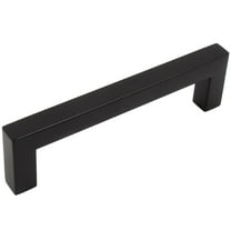 Contemporary Square Cabinet Pull, 96 Millimeters, Stanless Steel Base Material, Matte Black by Stone Harbor Hardware