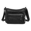 Bolso bandolera para mujer Cuero de PU Bolso para madres de mediana edad Bolso para dama (Negro)