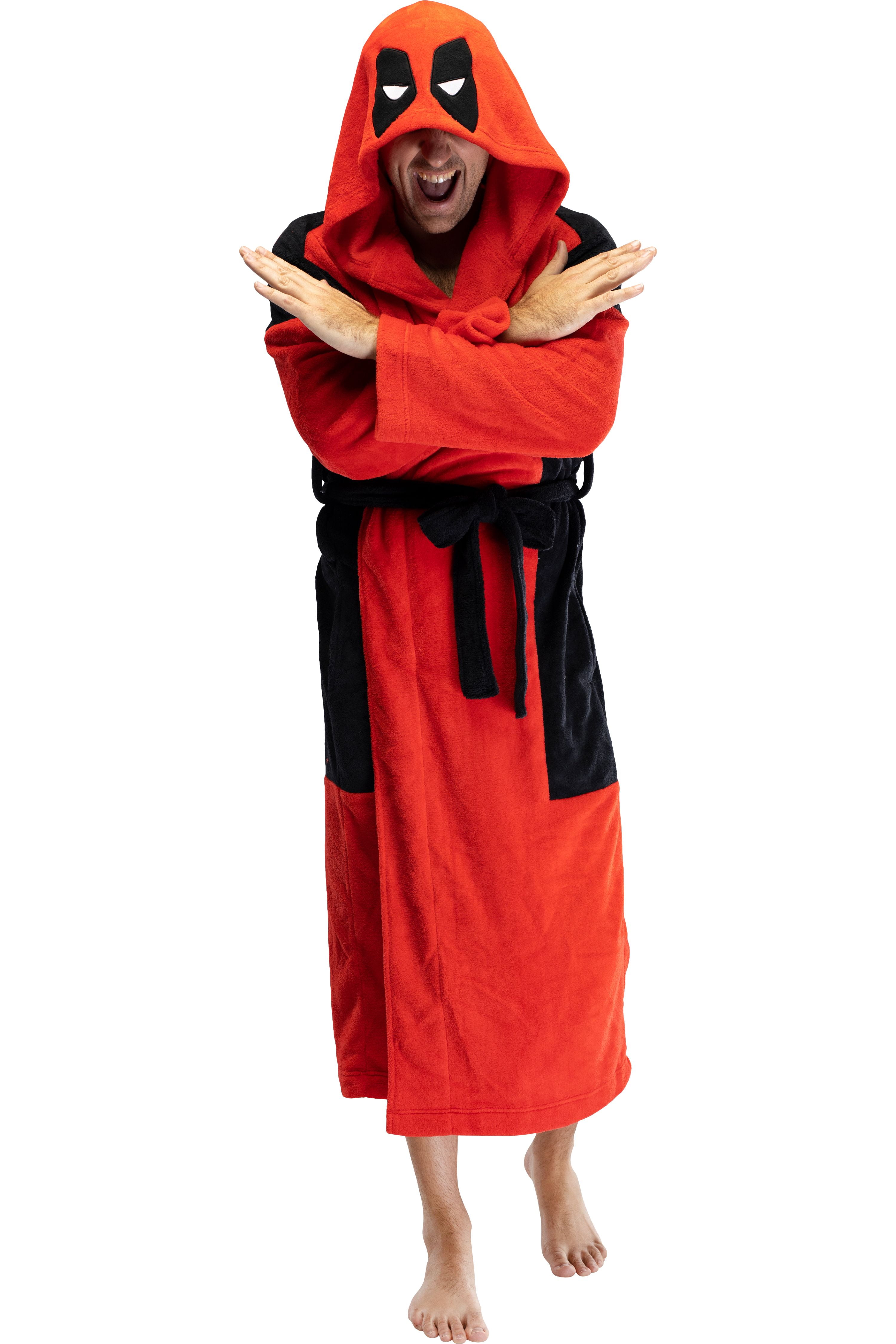 Intimo Marvel Deadpool Adult Men's Costume Fleece Robe Bathrobe