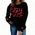 thumbnail image 2 of Mifsaly Women Valentines Day Sweatshirt Red Lips Hearts Print Shirts Long Sleeve Crewneck Blouse Valentine Gifts Girlfriend Pullover Tops Dressy Casual Spring Fall Outfits XXL, 2 of 9