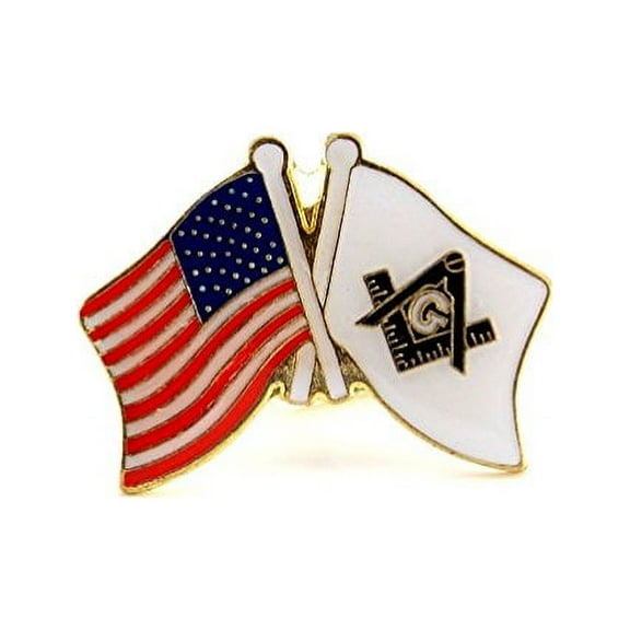 Wholesale Lot Of 12 USA Flag & Mason Flag Masonic Freemason Shriners Lapel Hat Pin PPM644
