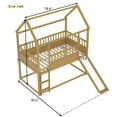 thumbnail image 6 of Bellemave House Bunk Bed with Convertible Slide and Ladder Twin over Twin Low Bunk Bed Frame Floor Bunk Bed with High Guardrails(Natural), 6 of 10