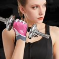 thumbnail image 2 of Guantes de gimnasio profesionales para mujer, guantes para levantamiento de pesas, Crossfit, entrenamiento, Fitness, transpirables, Protector de mano para culturismo y medio dedo, 2 of 5