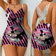 thumbnail image 5 of Vestido de encaje de superficie de satén para mujer, falda de pijama de Mickey, Minnie Mouse, nudo de lazo, moda de verano, 2024, 5 of 5