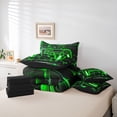 thumbnail image 6 of Feelyou Cartoon Green Gamepad Twin Bedding Sets 7-Piece for Kids, Neon Square Honeycomb Bedding Comforter Set, Modern Video Gamer Reversible Sheet Sets, Super Cozy Room Decor, 6 of 8