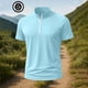 thumbnail image 5 of pstuiky Camisas de manga corta para hombre, Camiseta deportiva de verano para hombre, de color liso, ajustada, con cremallera, de manga corta y cuello alto camisas casuales para hombre s, 5 of 5