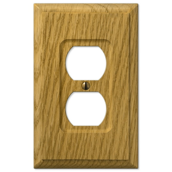 Amerelle 4025D Traditional Wallplate, 1 Duplex, Wood, Light Oak , 1-Pack