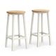 thumbnail image 1 of VASAGLE Taburete de bar, Juego de 2, Sillas de Bar, Sillas de Cocina con Estructura de Metal, Fácil Montaje, con Reposapiés, para Cocina, Salón, Comedor, Beige Roble y Blanco Clásico, 1 of 4