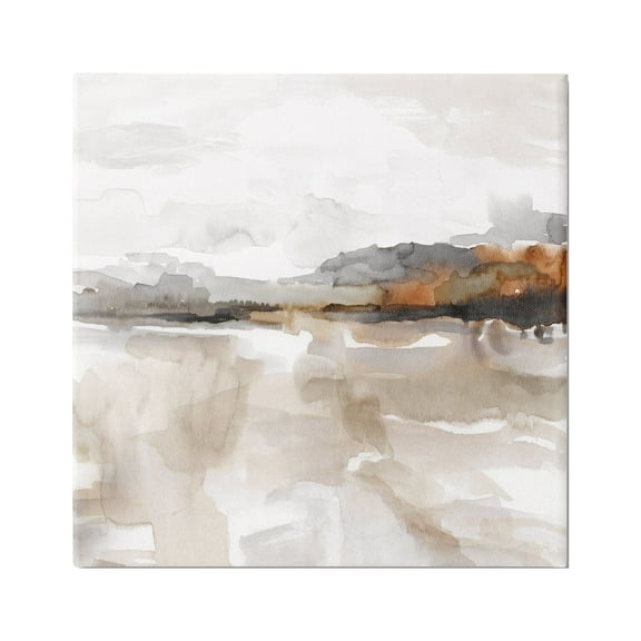 Stupell Industries Abstract Muted Landscape Abstract Painting Gallery Wrapped Canvas Art Print Wall Art, 17 x 17