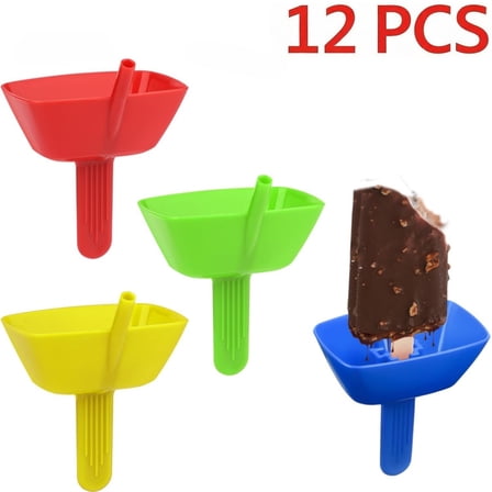 Popsicle Holder Drip Free 12 Pcs, Reusable Popsicle Holder With Straw,Ice Pop Holder BPA-Free, Popsicle Drip Collector For Toddlers