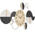 thumbnail image 5 of DecMode 44" x 23" Black Metal Geometric Half Moon Wall Clock with Adjustable Clock Face, 5 of 7
