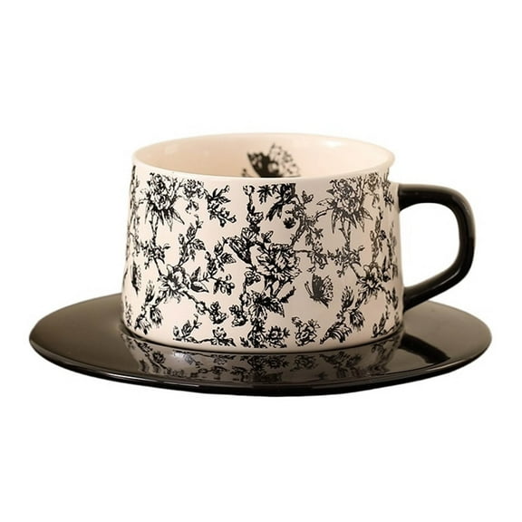 200ML Ceramic Coffee Cup, Afternoon Tea Cup, Coffee Cup, Cups and Saucer Set, Home Ceramic Tea Cup, with Handle Tea Cup, for Office, Multifunctional Cup