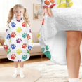 thumbnail image 6 of Dog Paw Print Multicolor White Pattern Lamb Fleece Blanket Hoodies for Teens ,Teens Oversize Sherpa Wearable Hooded Blanket Sweatshirt with Super Pockets, 6 of 6