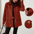 thumbnail image 4 of Women's Casual Hooded Jacket Coat Outwear Long Sleeve Button Front Solid Color Pockets Tops Blouses Outerwear for Daily Wear Travel Streetwear Fashion Essential Gift for Women, 4 of 7