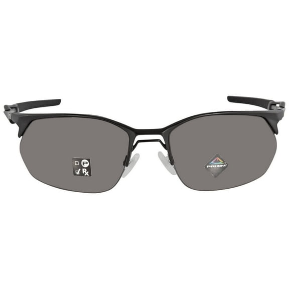 Oakley Mens Oo4145 Wire Tap 2.0 Rectangular Sunglasses Satin Black/Prizm Grey 60 Millimeters