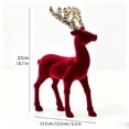 thumbnail image 3 of Cififendec Christmas Flocked Reindeer Tabletop Figurine, 8.7" x 5.3", Glitter Antler Decor Statue for Mantel Display, 3 of 6