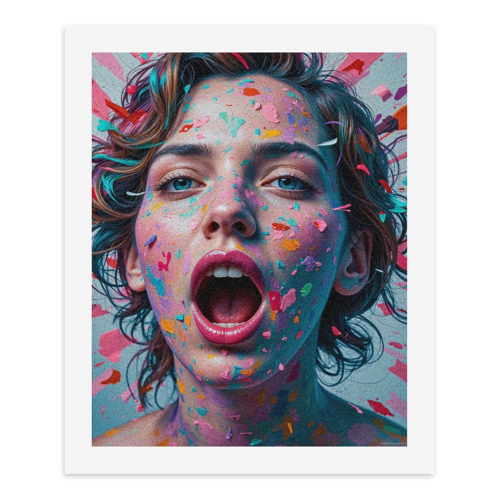 Paint By Numbers Kit for Adults Beginner - DIY Colorful Expression Art Face Burst Canvas Painting Kits for Adults, Frameless Paint By Number for Adults for Home Wall Decor 16x20 Inch