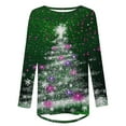 thumbnail image 4 of UPPADA Womens Xmas Shirts Long Sleeve Crewneck Shirts Christmas Tops Tunics To Wear Long Sleeve Blouses Shirts holiday gifts for women christmas Green,XL, 4 of 5