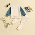 thumbnail image 6 of RTKFRFLM Toddler Boys Girls Long Sleeve Patchwork T Shirt Pullover Tops Pants Outfits, 6 of 6