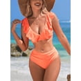 thumbnail image 4 of Charmo Womens Ruffled V Neck Bikini Sets High Waisted Two Piece Bath Suit, 4 of 4