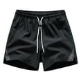 thumbnail image 1 of Shorts for Men Solid Color Ice Silk Breathable Outdoor Casual Sports Shorts Black S, 1 of 5