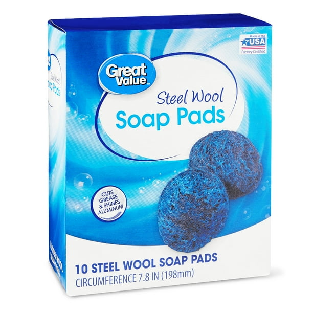 Great Value Steel Wool Soap Pads, 10 Count