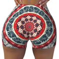 thumbnail image 2 of Logiee Round Design Print Women's Biker Shorts,Workout Gym Shorts,Scrunch Shorts,Tummy Control Hidden Scrunch Running Yoga Shorts-Medium, 2 of 8