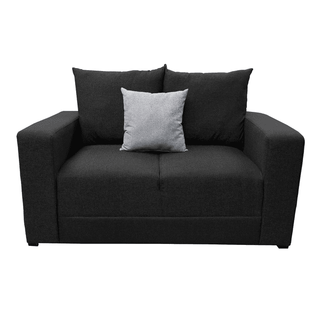 Love seat El Bazar Store Miami Lino negro 2 plazas, Modular, Moderno, Sala