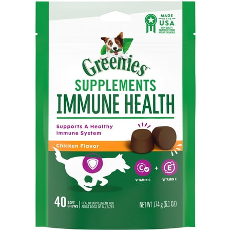 UPC: 0642863115134 | Greenies Immune Health Supplement Soft Chews for Dogs  Chicken Flavor  40 Count Pouch