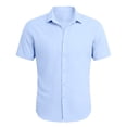 thumbnail image 3 of DGMIOCS Men's Check Shirt Button Down Breathable Daily Shirt Blue3 XXXXL, 3 of 4