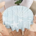 thumbnail image 2 of Odenmar Daisy Floral Round Tablecloth 60 Inch, Farmhouse Waterproof Table Cover, Rustic Flower Design for Dining Table, Kitchen, Party Indoor Outdoor, 2 of 6