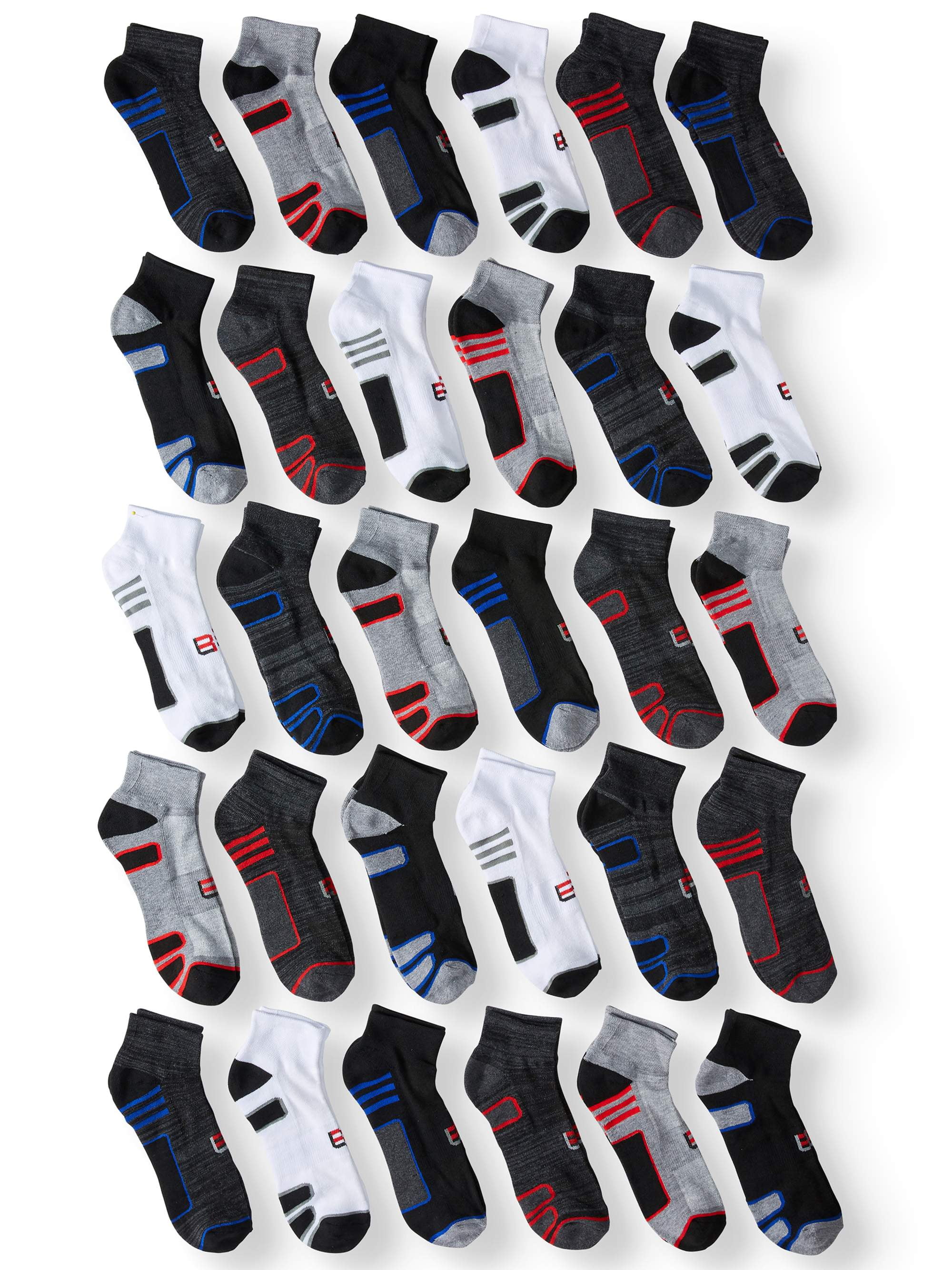 Locker Room Men's Athletic Ankle Socks 30 Pack