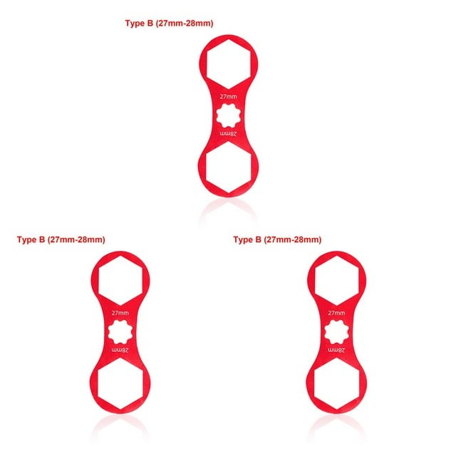 ZLight Bike Front Fork Wrench Aluminum Alloy Repair Tool Repairing Removal Spanner Intended For SUNTOUR XCM/XCR/XCT/RST B red (27mm-28mm) 3Set