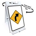 thumbnail image 2 of Right Curve Ahead (24" X 36") Standard A-Frame Signicade, Includes Decal Applied To Stand, 2 of 4