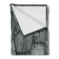 thumbnail image 2 of Grey Soft Flannel Fleece Throw Blanket, Stone Wall Texture Image Rough Rusty Blocks Obsolete Structure Antique Grunge Weathered, Cozy Plush for Indoor and Outdoor Use, 60" x 80", Grey, by Ambesonne, 2 of 5